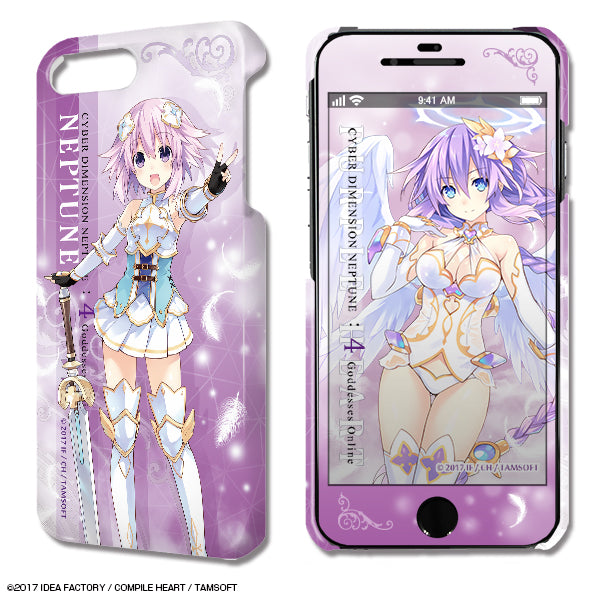 『四女神オンライン CYBER DIMENSION NEPTUNE』デザジャケット iPhone 8 Plus/7 Plus/6 Plus/6s Plusケース&保護シート デザイン01(ネプテューヌ)